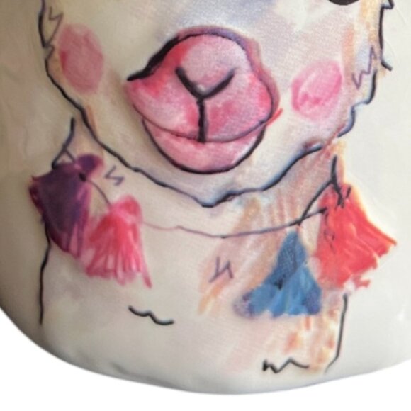 HTF! Rare NATURAL LIFE "Cup of Happy" 3D Llama Ceramic Mug with Dimpled Texture - Picture 5 of 13